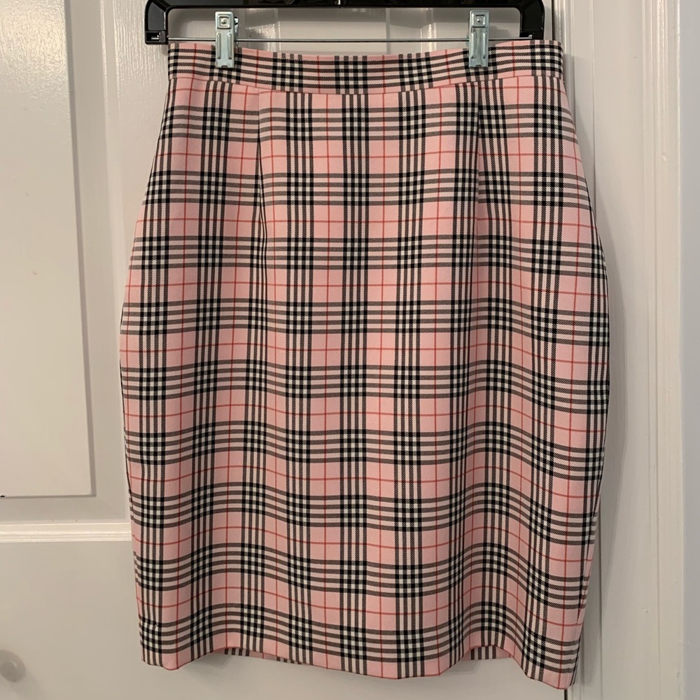 Pink/black plaid custom skirt size S/M